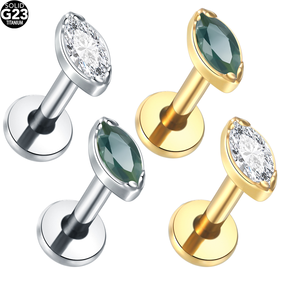 Helix Cartilage Ring - 1Pc/5Pcs Titanium Cartilage Earrings Flat Back