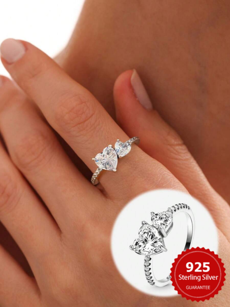 Body Jewelry High Quality - 925 Sterling Silver Zircon Simplicity Double