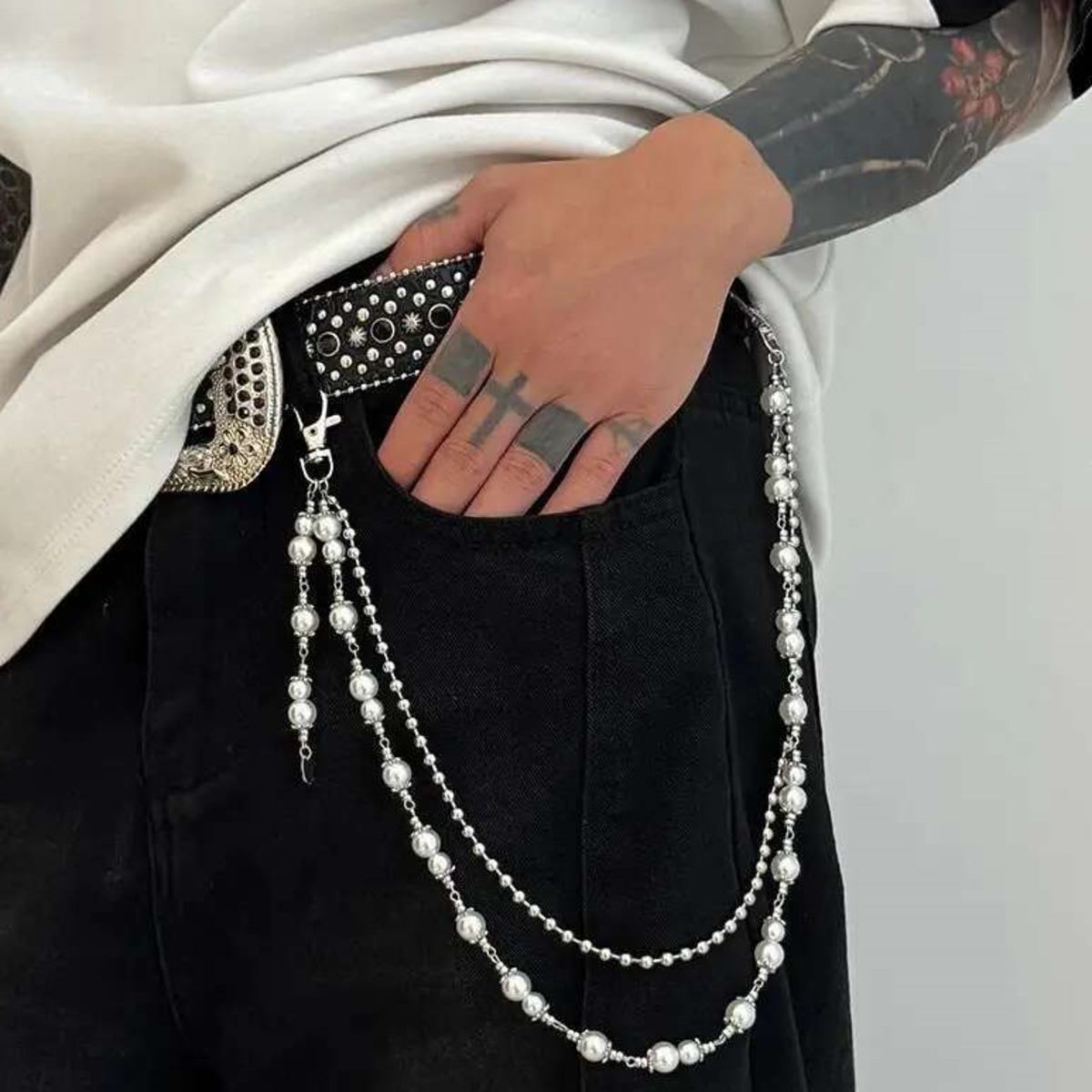Body Jewelry Goth - Salircon Punk Multilayer Imitation Pearl Charm