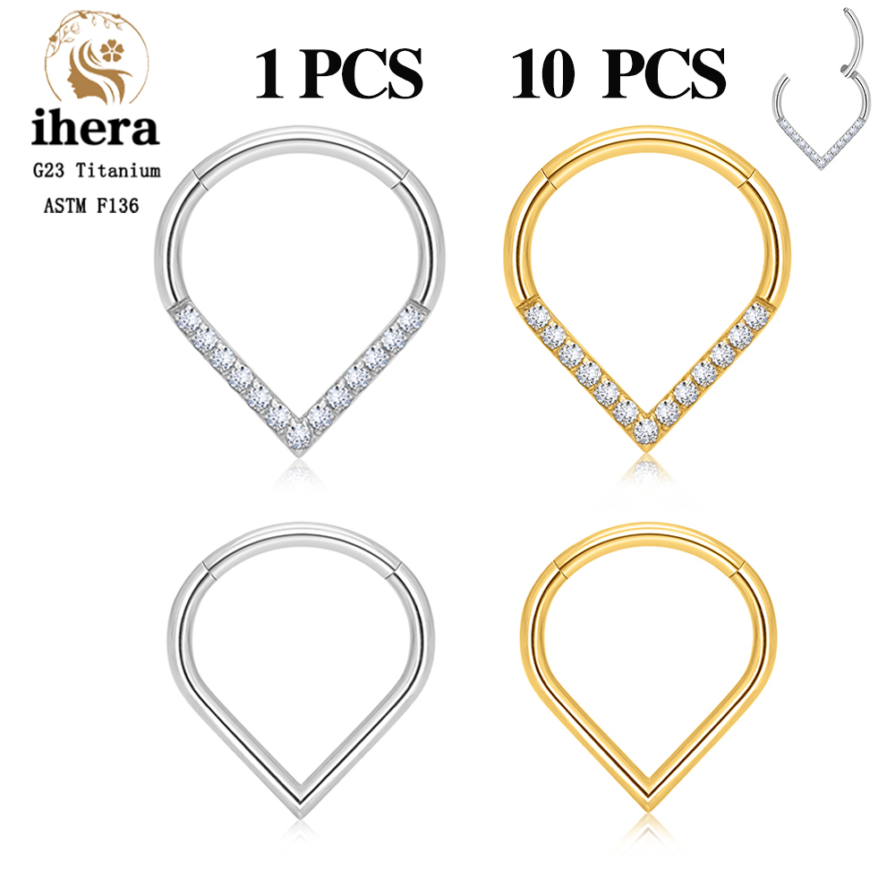 Helix Cartilage Ring - G23 Titanium F136 Water Drop Nose