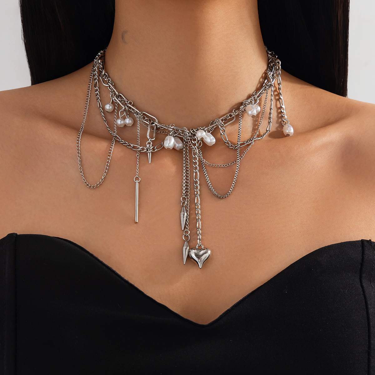 Body Jewelry Goth - Vintage Irregular Imitation Pearl Necklaces Women
