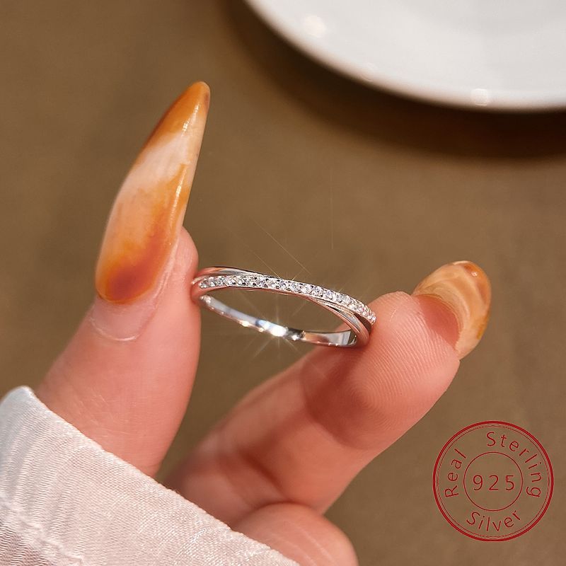 Body Jewelry High Quality - 925 Sterling Silver Fashion Double-line Intersection
