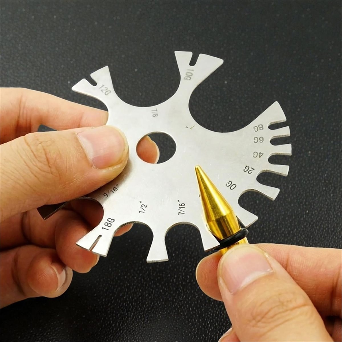 Body Jewelry Measurements - Stainless Steel Piercing Gauge Measuring Tool