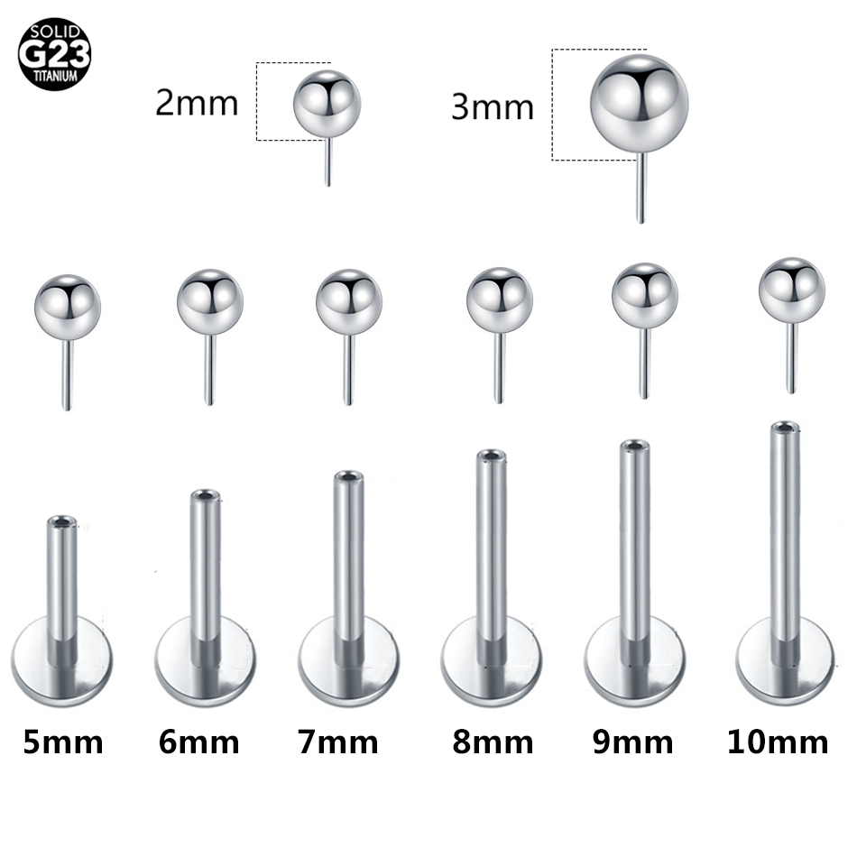 Helix Cartilage Ring - 1/10pcs Titanium Push-in Balls Labret Piercing