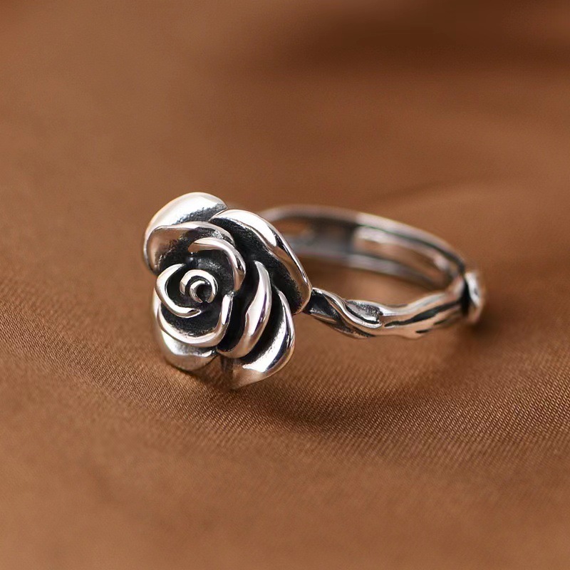 Body Jewelry High Quality - 925 Sterling Silver Ring Vintage Rose