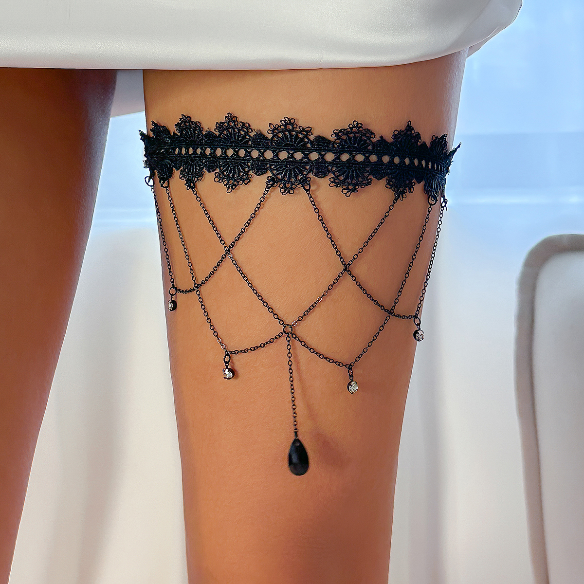 Body Jewelry Goth - Ingemark Boho Elastic Band Black Lace