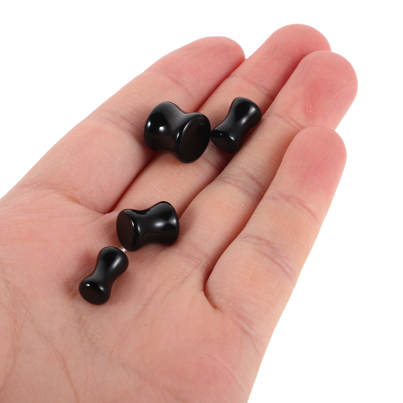 Body Jewelry Gauge To Mm - 4Pairs Obsidian Ear Expansion Gauges Smooth