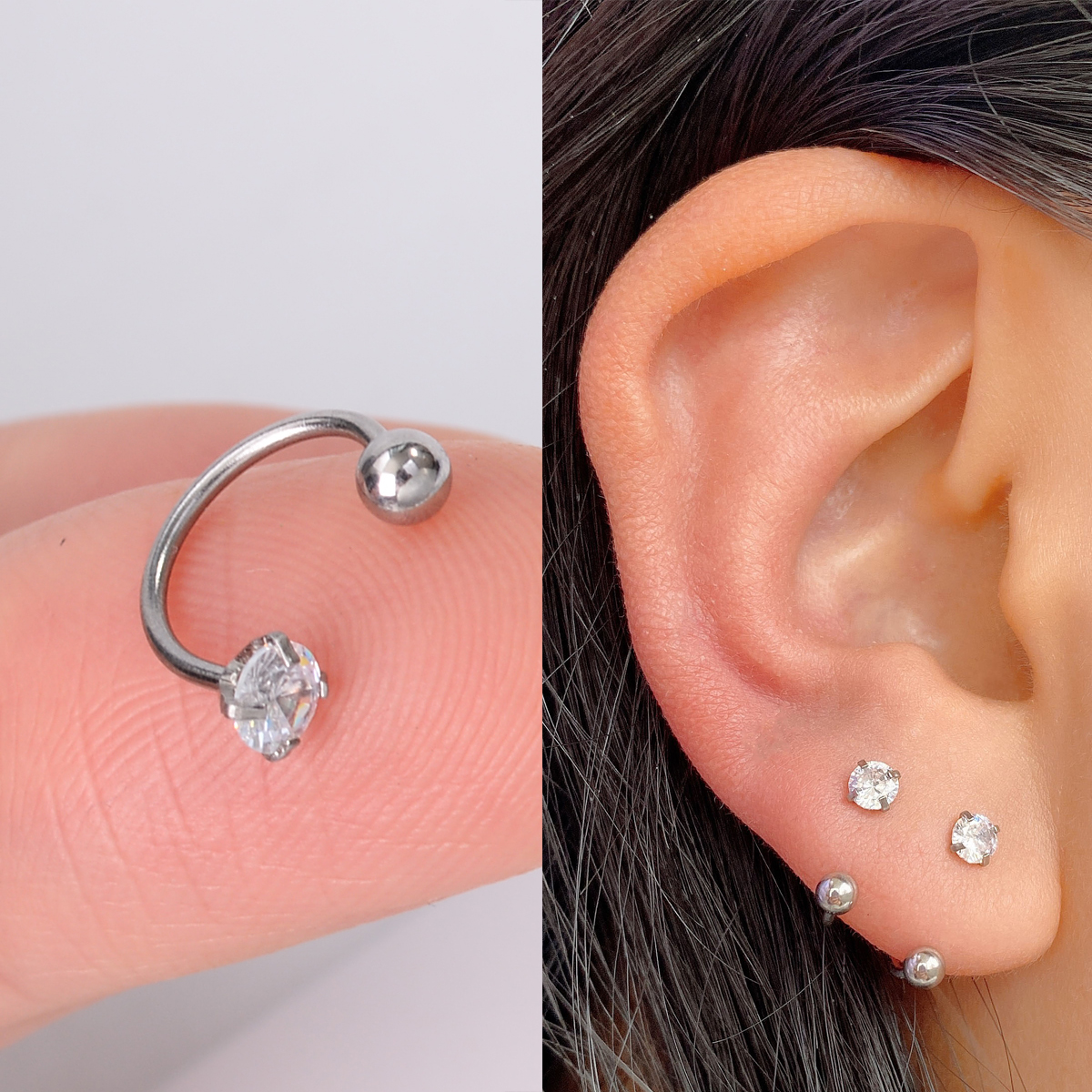 1PC Stainless Steel Tragus Pie - Conch Earring Hoop ulasan dan harga