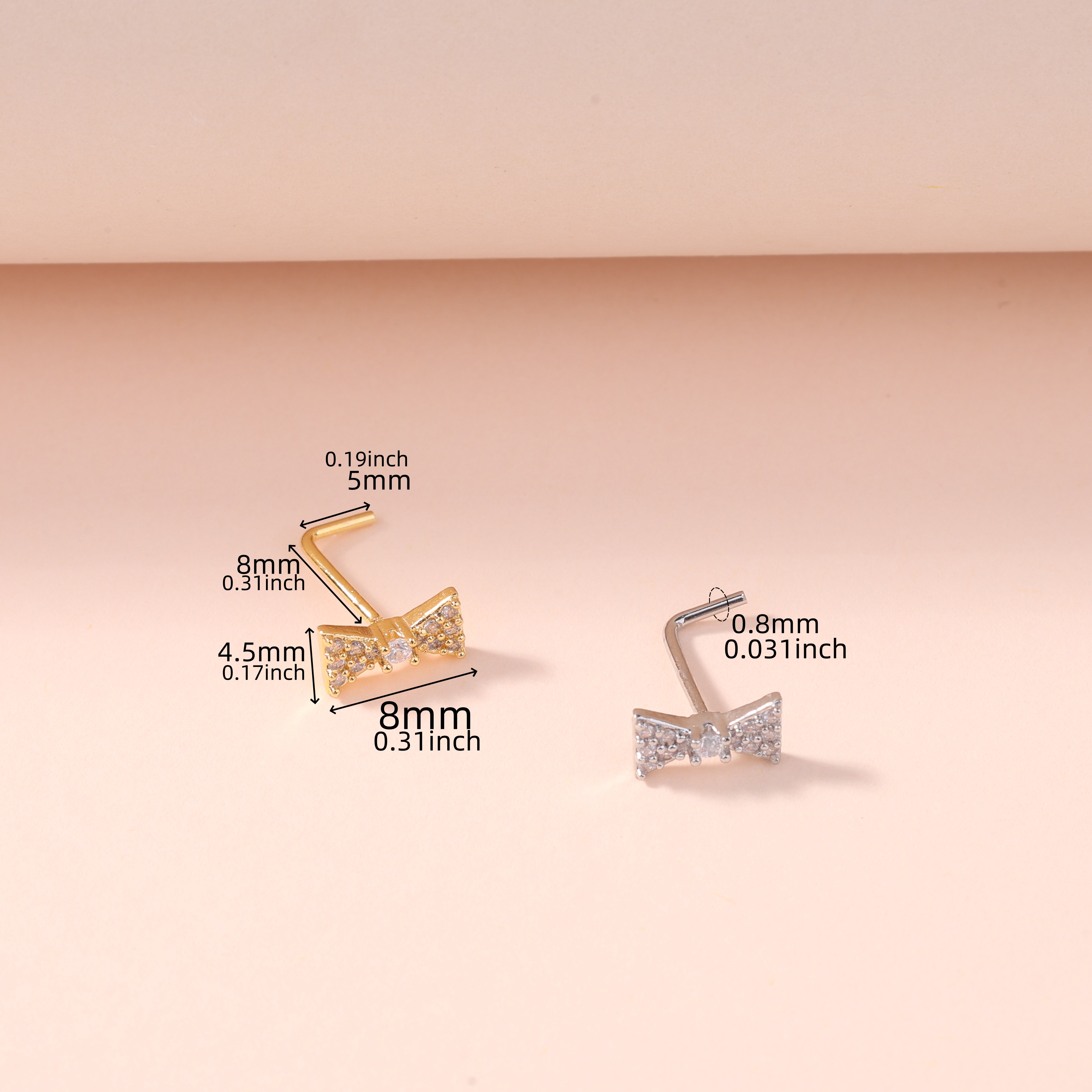 1Pcs Nose Stud Rings L Screw S - Body Jewelry Nose Ring ulasan dan harga