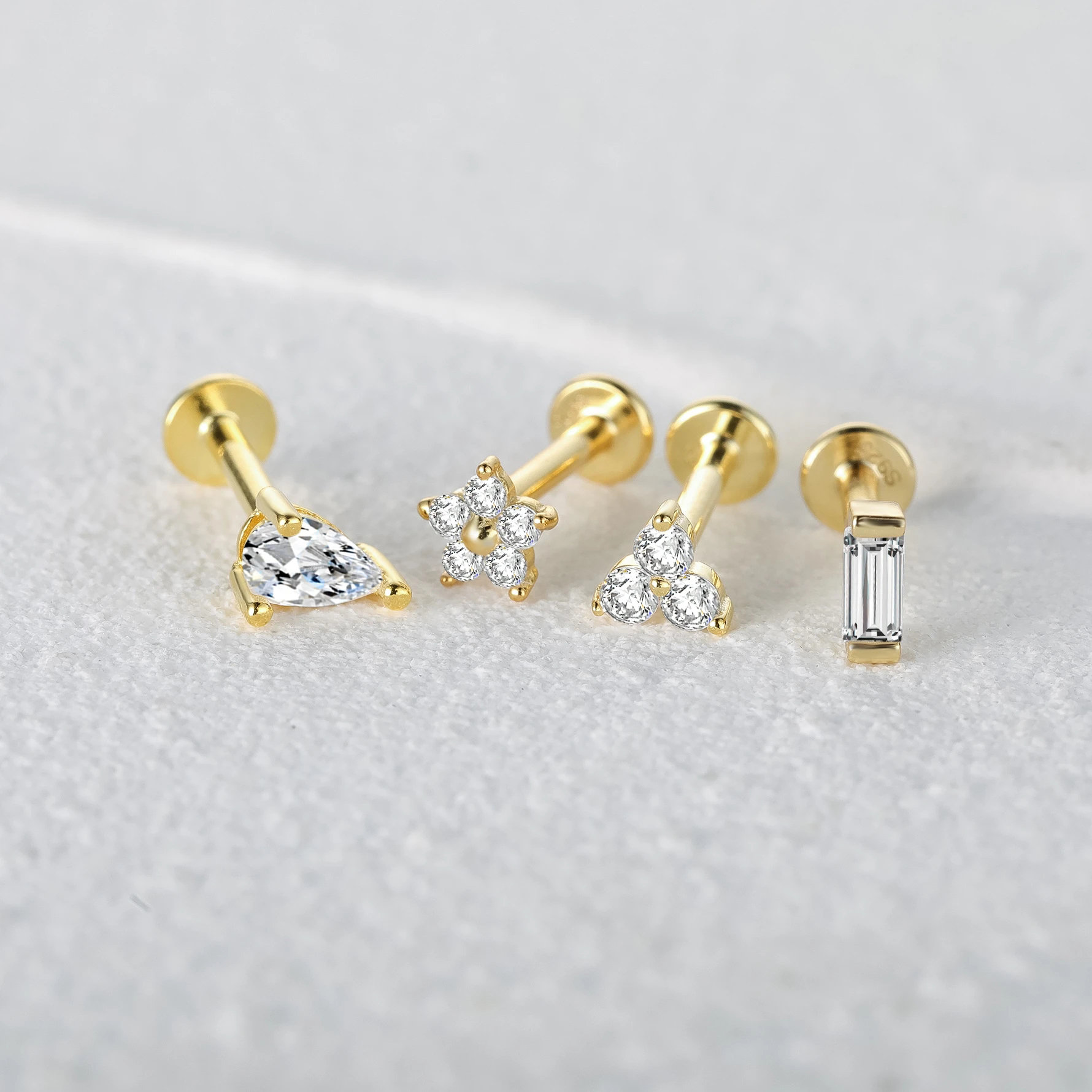 Aide 925 Sterling Silver Zirco - Helix Cartilage Ring ulasan dan harga