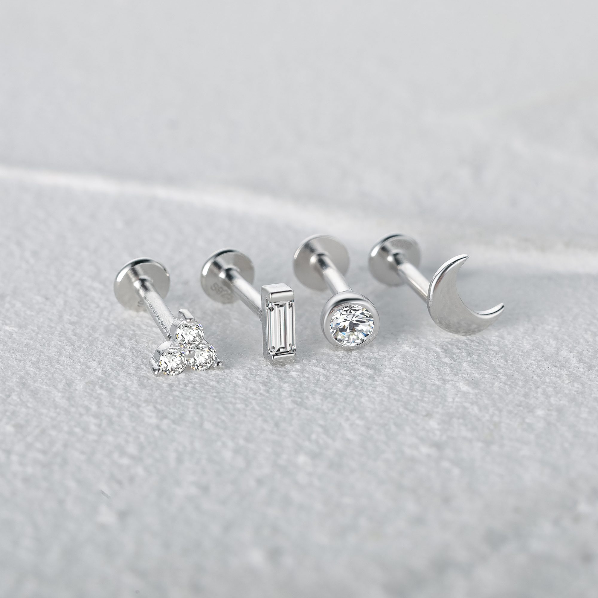 Aide 925 Sterling Silver Zirco - Helix Cartilage Ring ulasan dan harga
