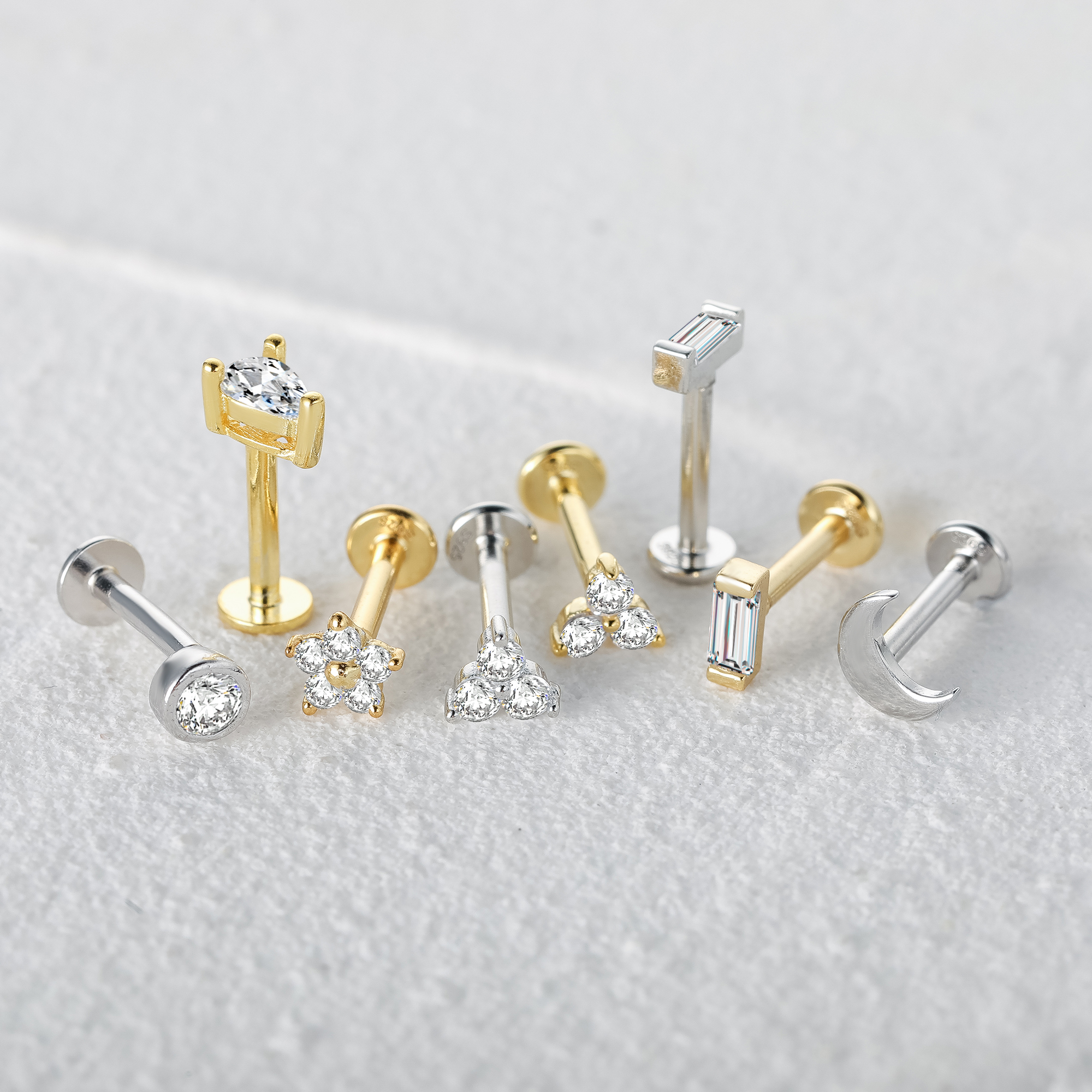 Aide 925 Sterling Silver Zirco - Helix Cartilage Ring ulasan dan harga