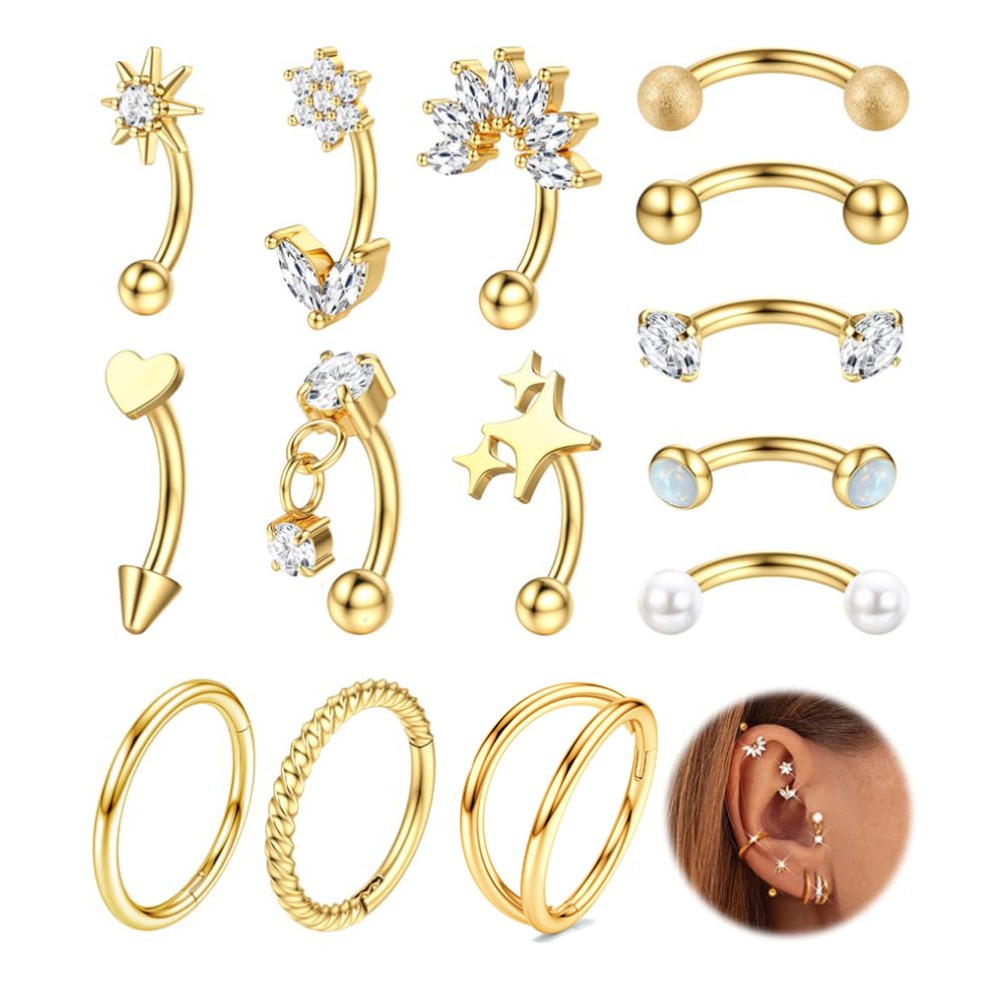 Drperfect 1PC Rook Eyebrow Pie - Conch Earring Hoop ulasan dan harga