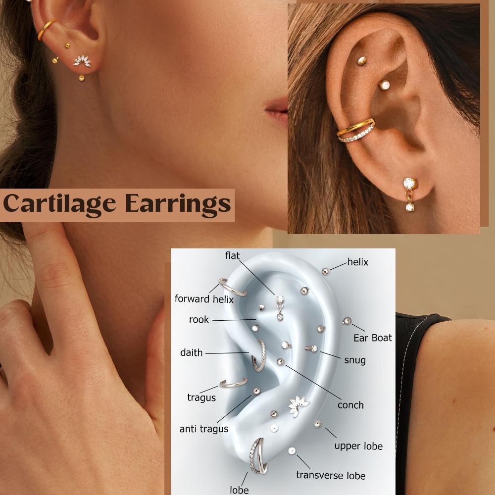 Drperfect 1PC Rook Eyebrow Pie - Conch Earring Hoop ulasan dan harga