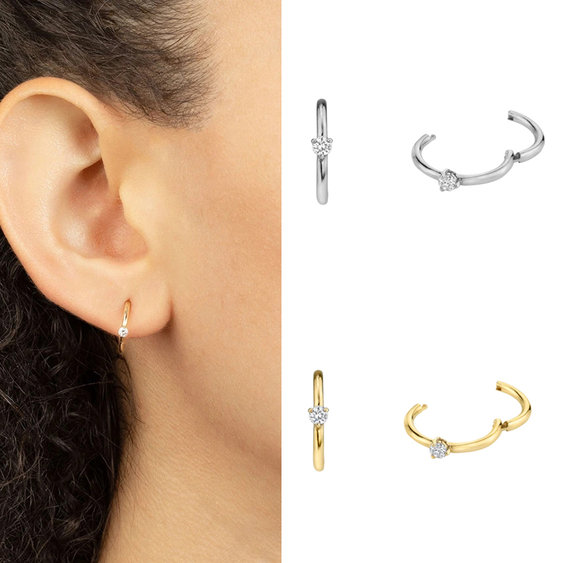 CRMYA Gold Silver Color Circle - Conch Earring Hoop ulasan dan harga