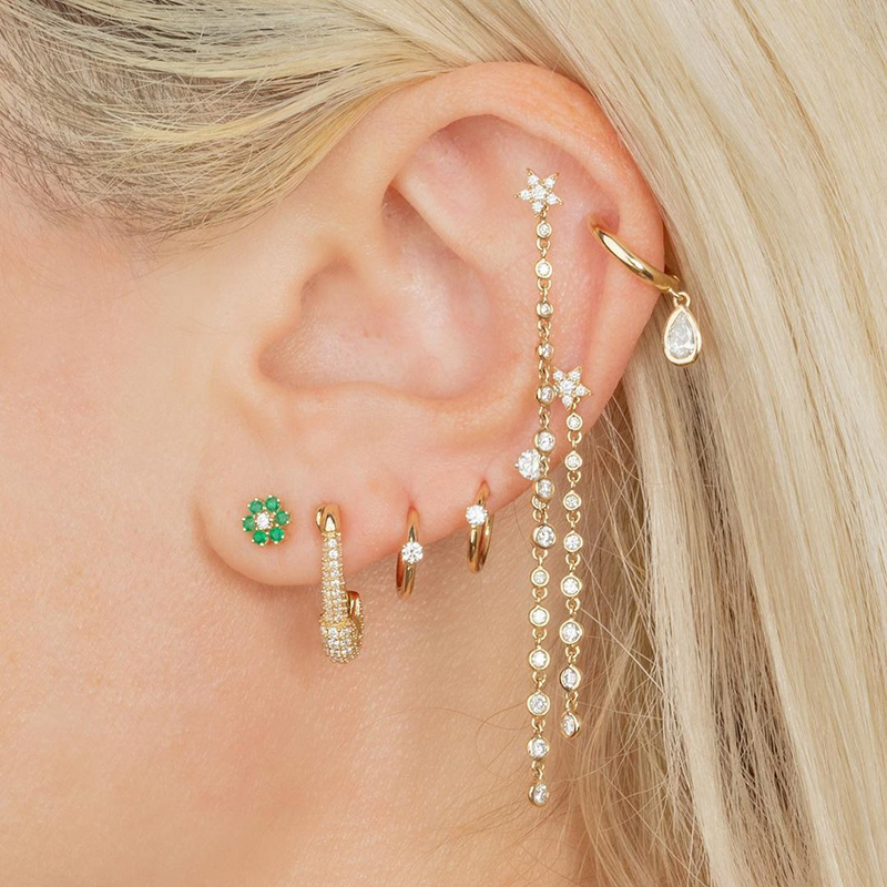CRMYA Gold Silver Color Circle - Conch Earring Hoop ulasan dan harga