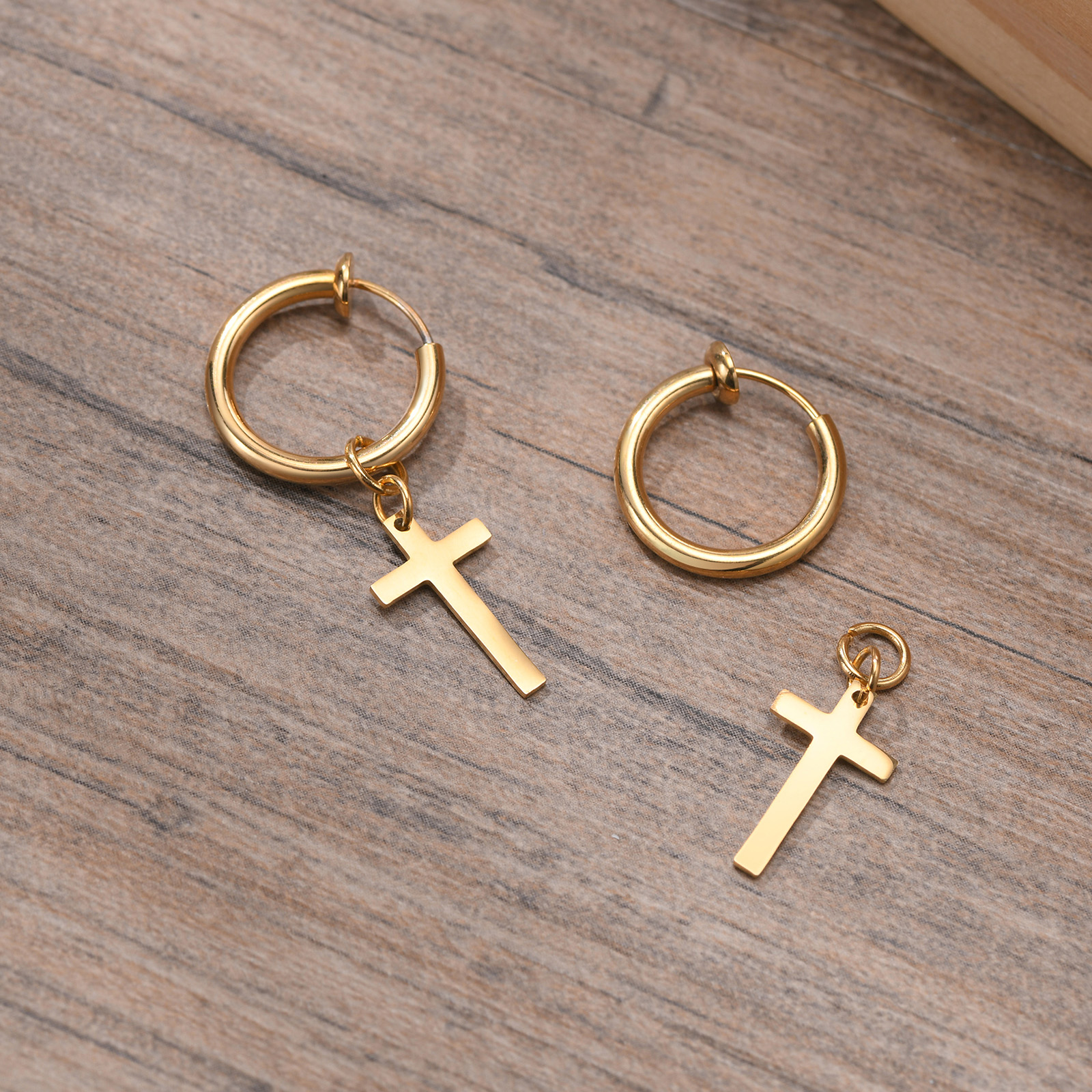 Cross Earrings Mens, Huggie Ho - Conch Earring Hoop ulasan dan harga