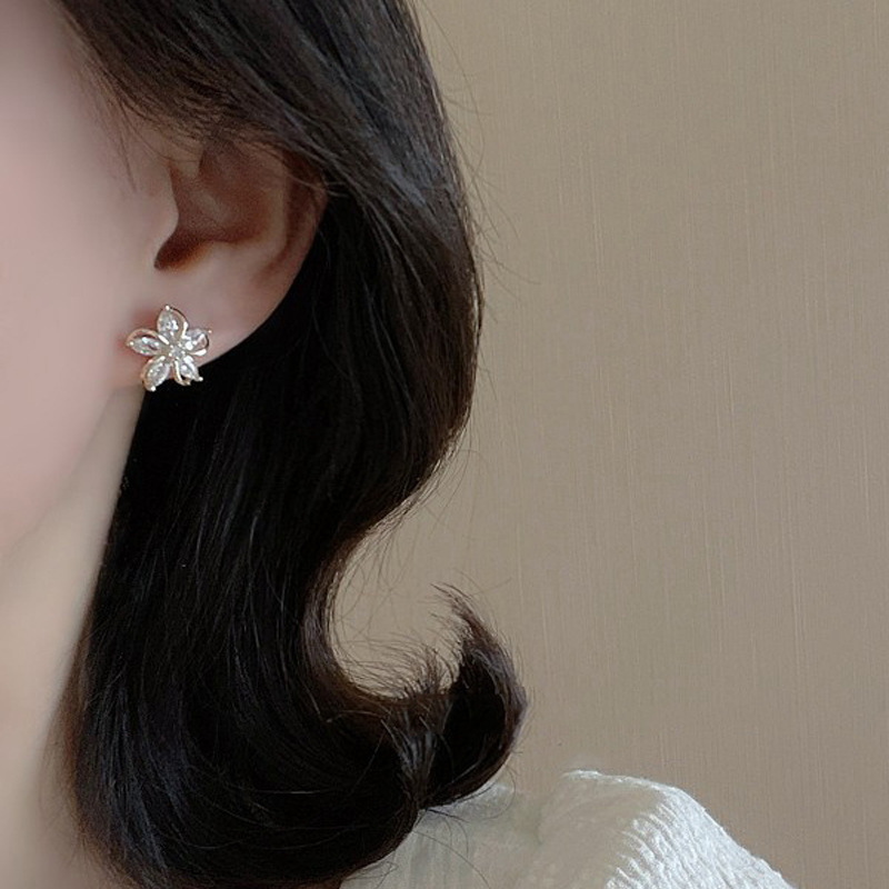 Dainty Flower Stud Earrings fo - Conch Earring Hoop ulasan dan harga