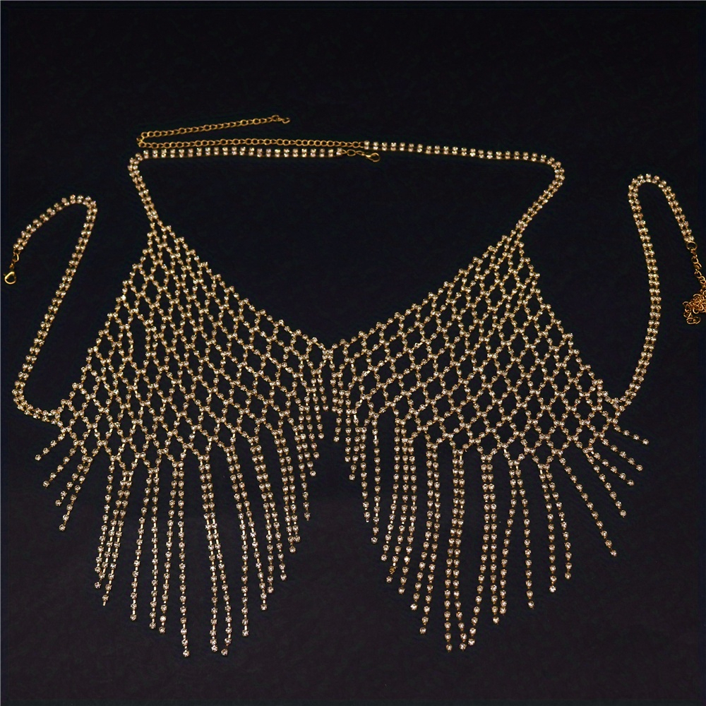Sexy Shiny Mesh Crystal Bra Ch - Body Jewelry Retainers ulasan dan harga