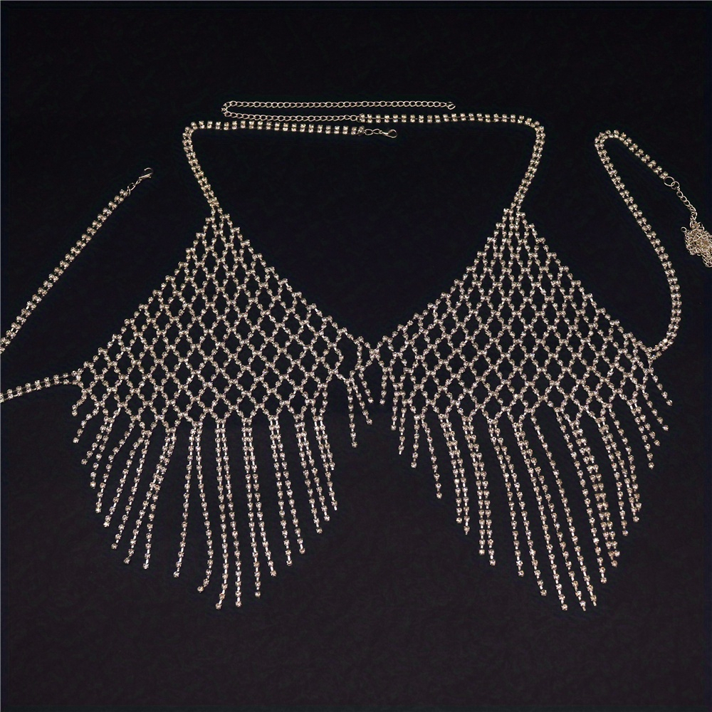 Sexy Shiny Mesh Crystal Bra Ch - Body Jewelry Retainers ulasan dan harga