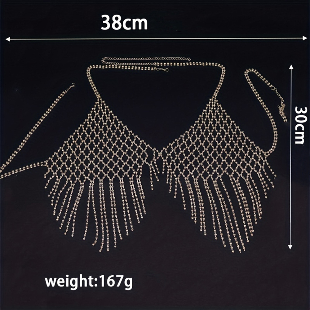 Sexy Shiny Mesh Crystal Bra Ch - Body Jewelry Retainers ulasan dan harga
