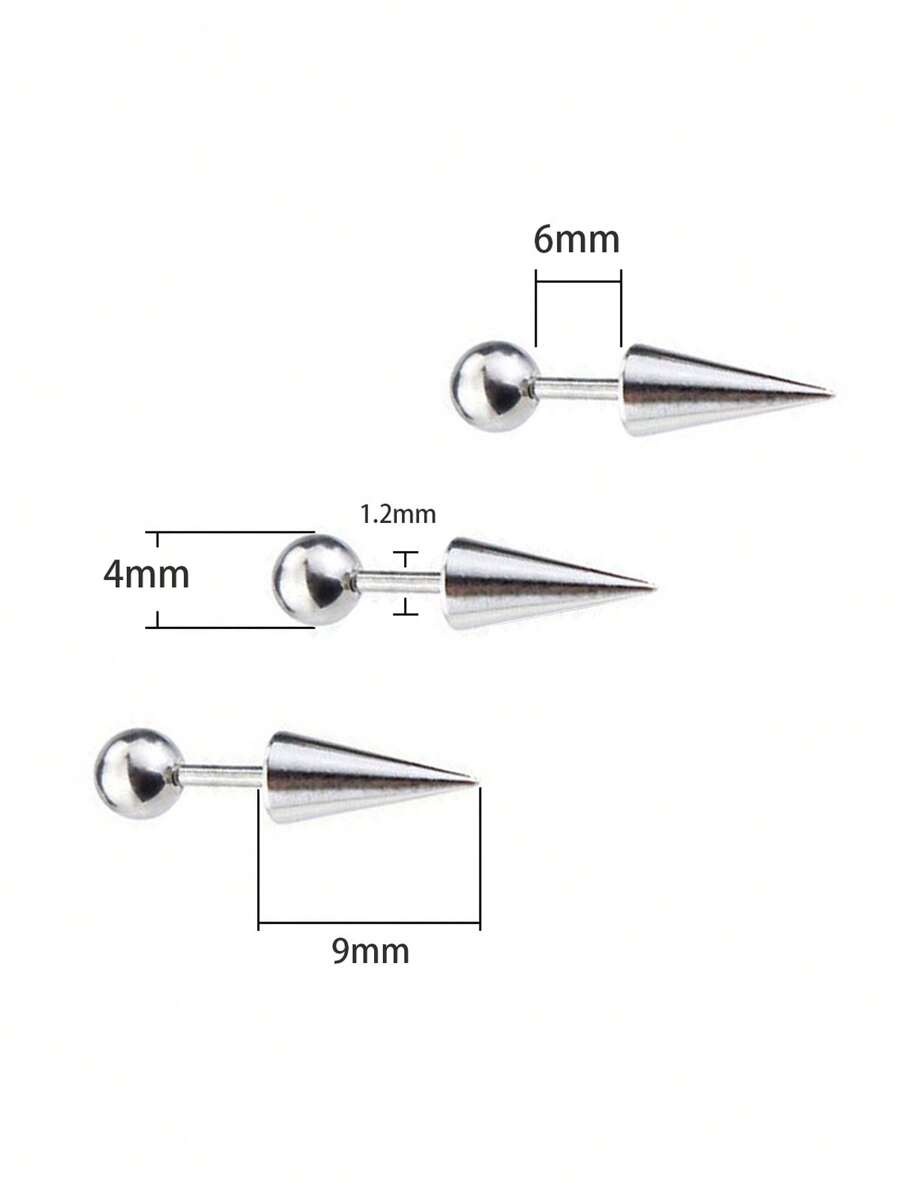 3pcs Stainless Steel Spike Hel - Helix Cartilage Ring ulasan dan harga