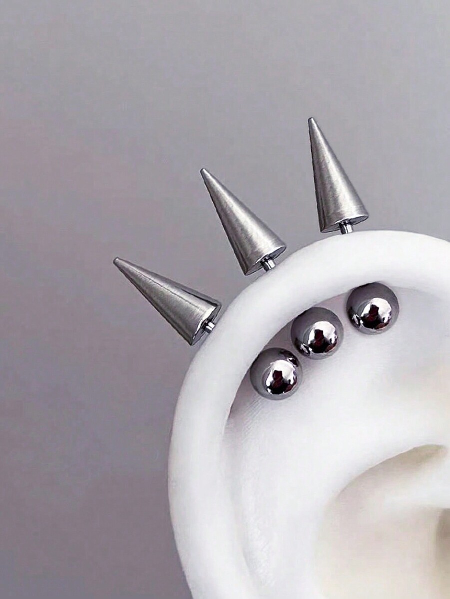 3pcs Stainless Steel Spike Hel - Helix Cartilage Ring ulasan dan harga