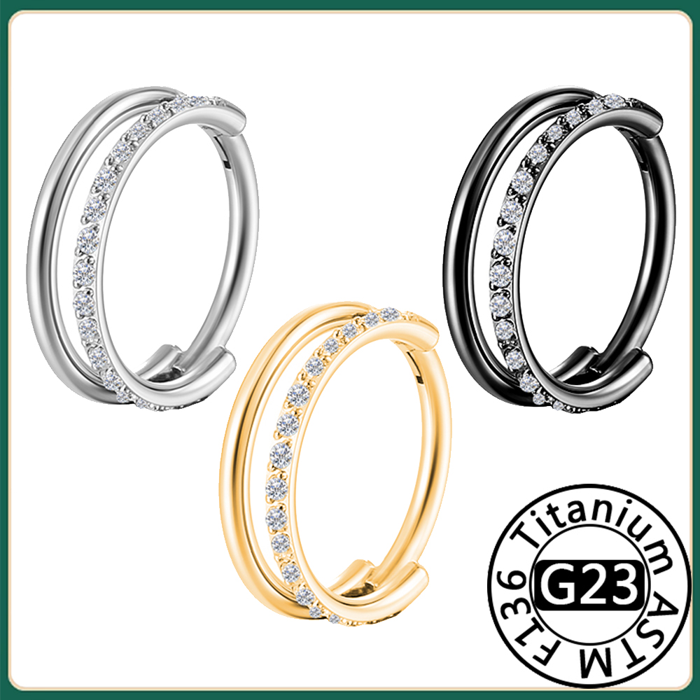 G23 16G Titanium CZ Row Conch  - Conch Earring Hoop ulasan dan harga