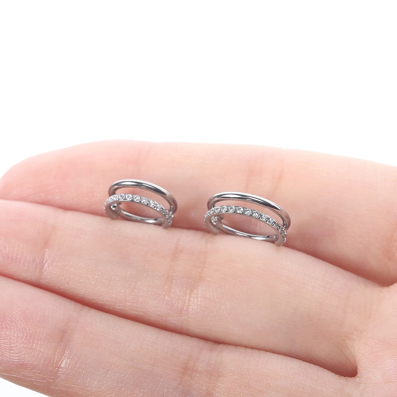 G23 16G Titanium CZ Row Conch  - Conch Earring Hoop ulasan dan harga