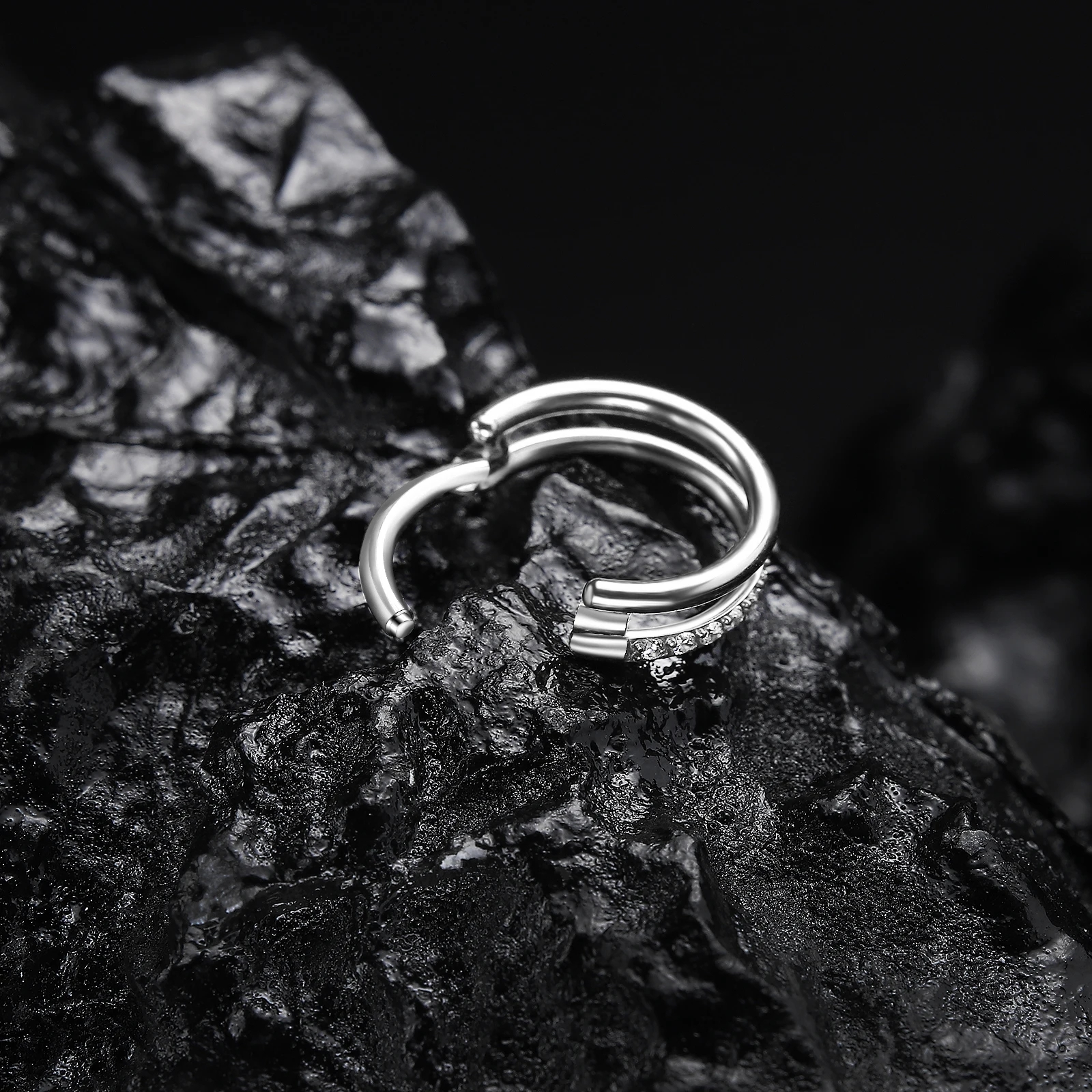 G23 16G Titanium CZ Row Conch  - Conch Earring Hoop ulasan dan harga