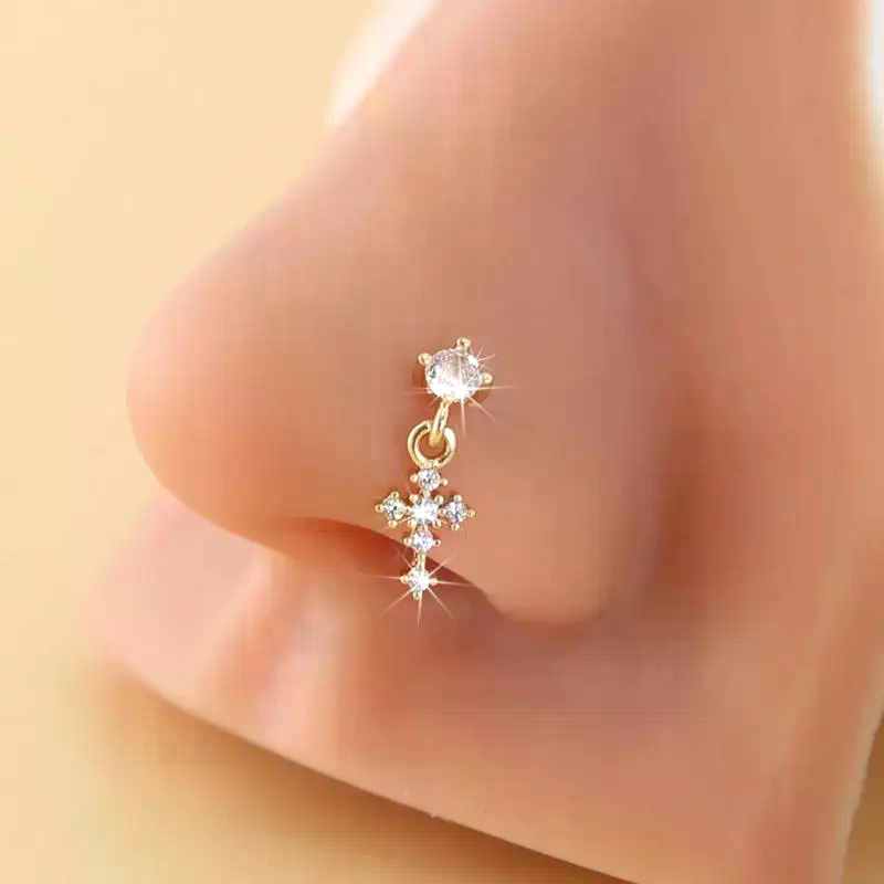 Dangle Nose Rings For Women Cr - Body Jewelry Nose Ring ulasan dan harga