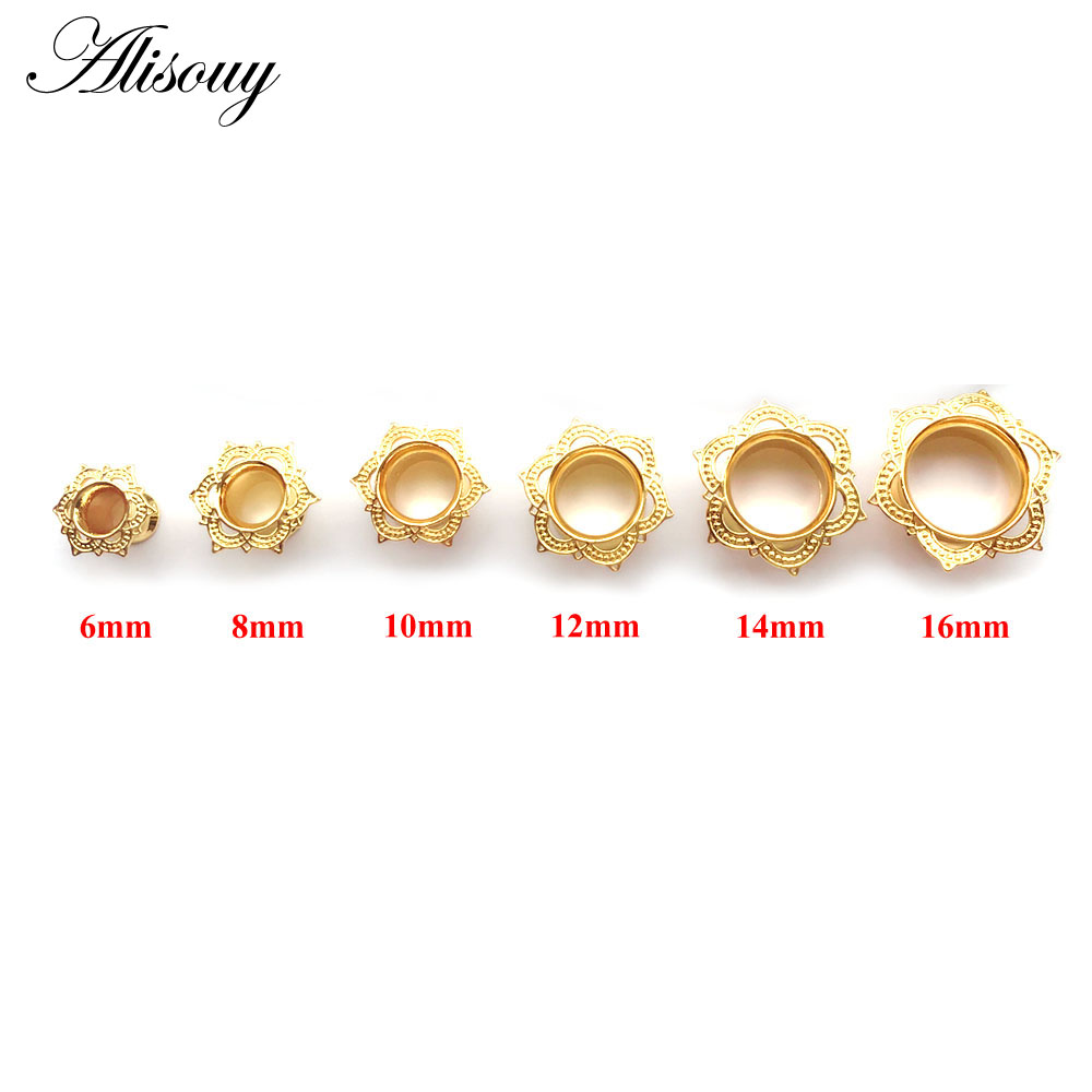 Alisouy 2 PCS Gold Color Plug  - Body Jewelry Gauge To Mm ulasan dan harga