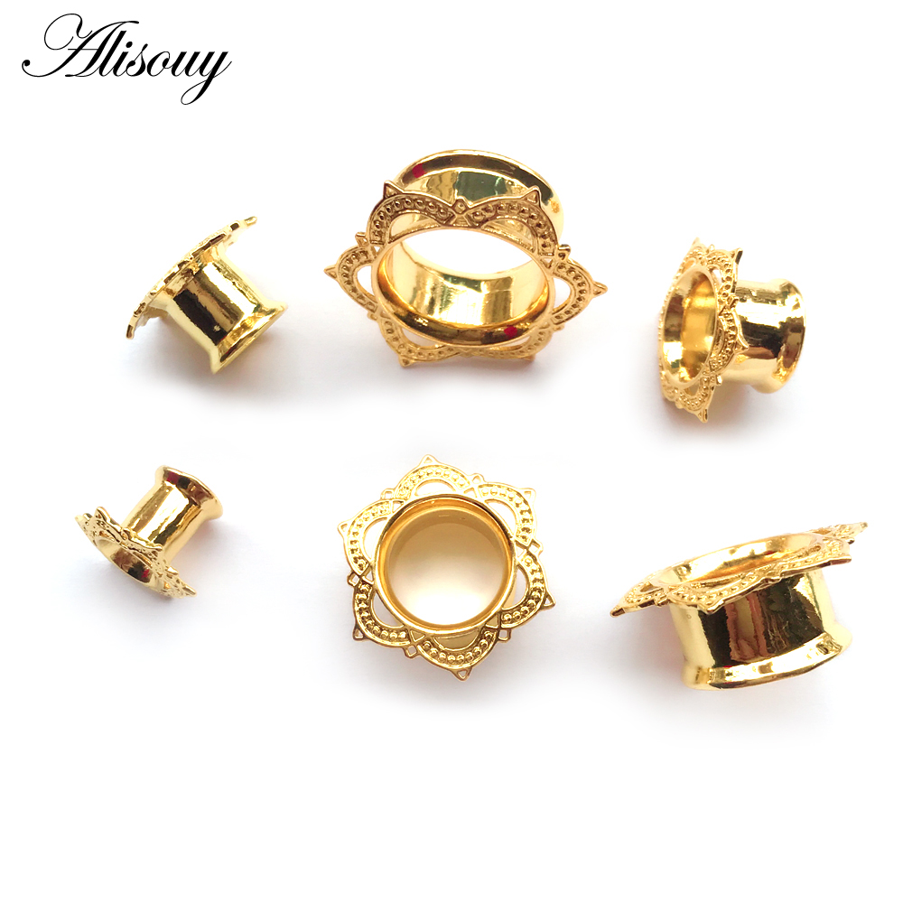 Alisouy 2 PCS Gold Color Plug  - Body Jewelry Gauge To Mm ulasan dan harga