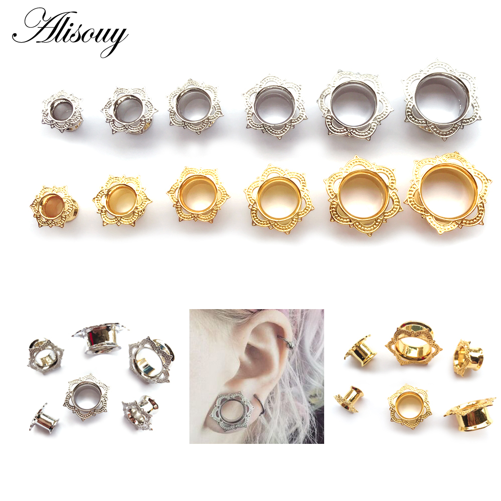 Alisouy 2 PCS Gold Color Plug  - Body Jewelry Gauge To Mm ulasan dan harga