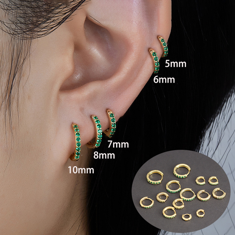 1 Pair Green Little Huggies St - Helix Cartilage Ring ulasan dan harga
