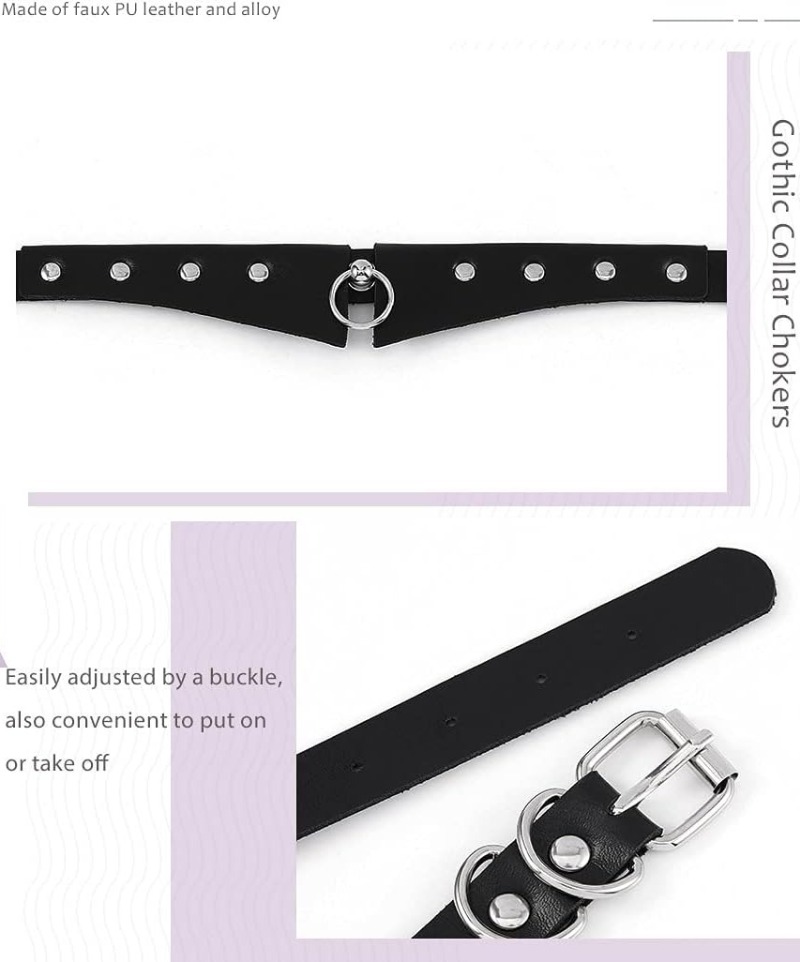 Punk Gothic Leather Choker Nec - Body Jewelry Goth ulasan dan harga