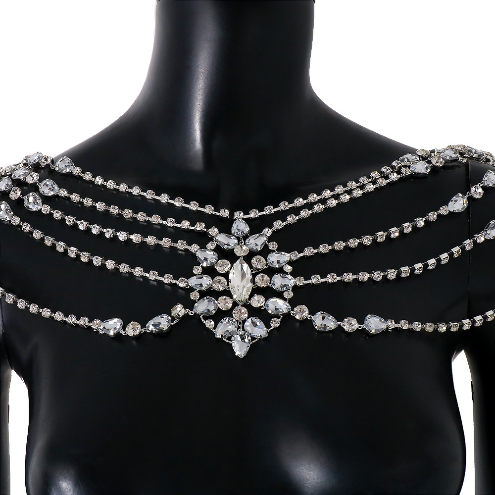 Boho Crystal Bridal Shoulder C - Body Jewelry Retainers ulasan dan harga