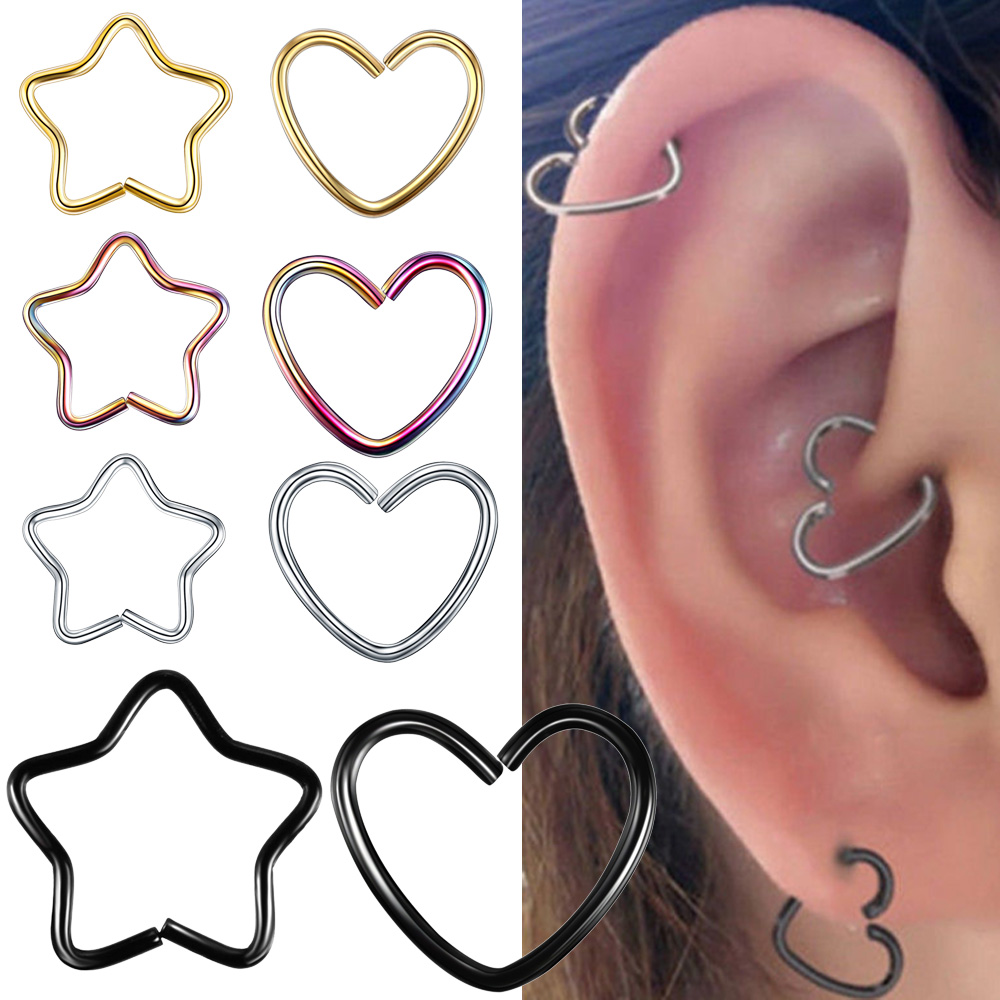 Body Jewelry Surgical Steel Da - Helix Cartilage Ring ulasan dan harga
