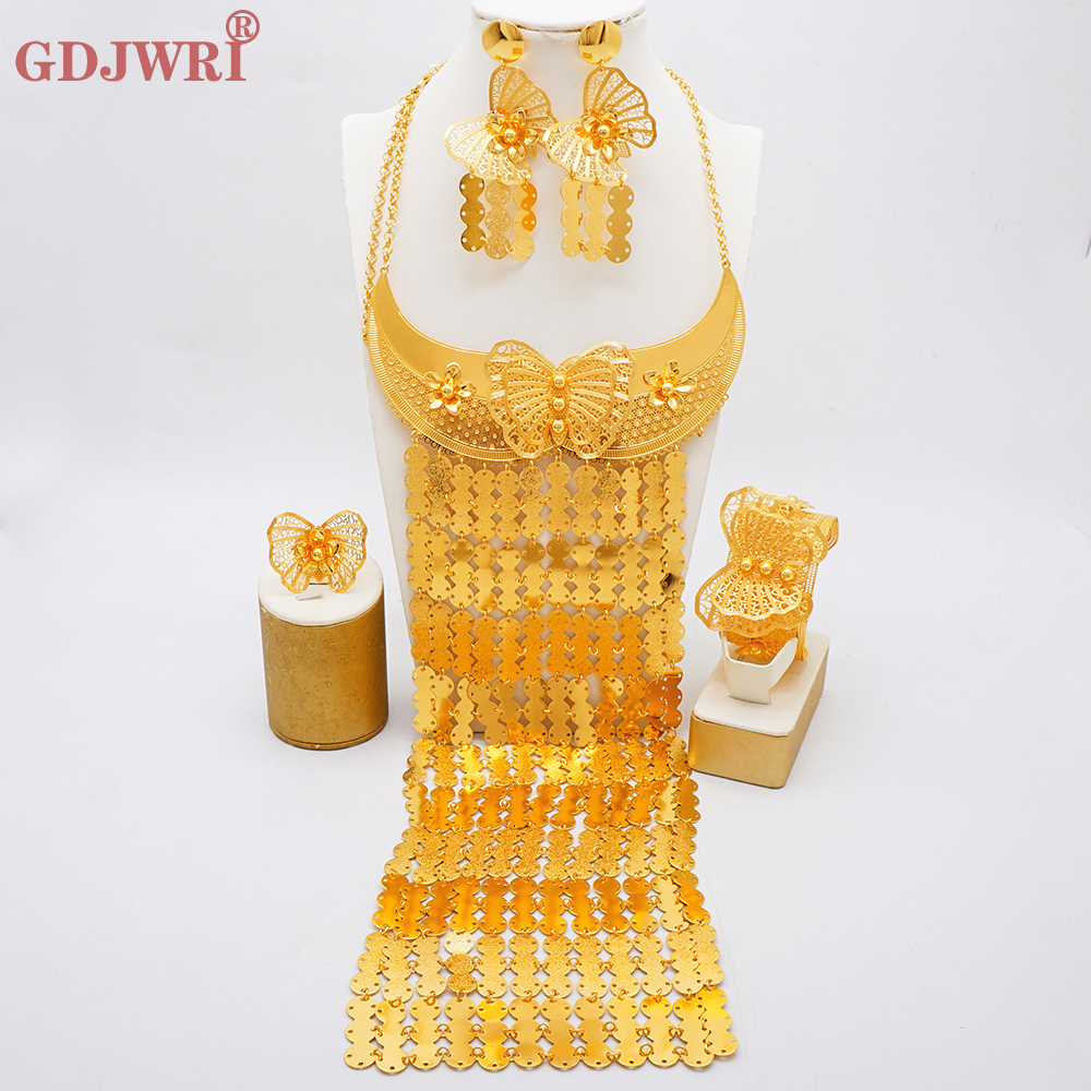 Dubai Gold Plated Long Broad b - Body Jewelry Dubai ulasan dan harga