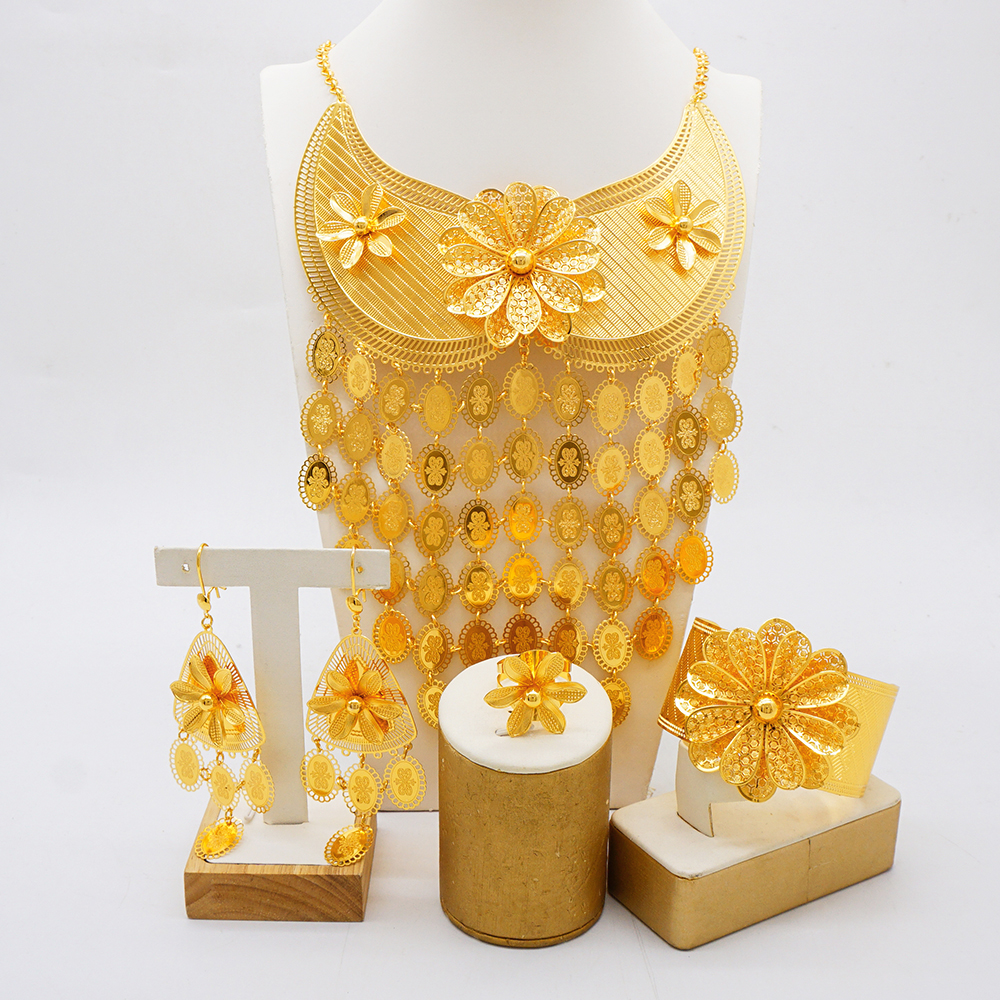 Gold Plated Long Broad body Ne - Body Jewelry Dubai ulasan dan harga