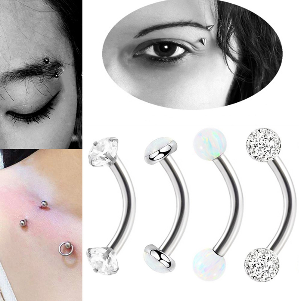 6pc 16g Mixed Type Opal Crysta - Body Jewelry Metal Types ulasan dan harga
