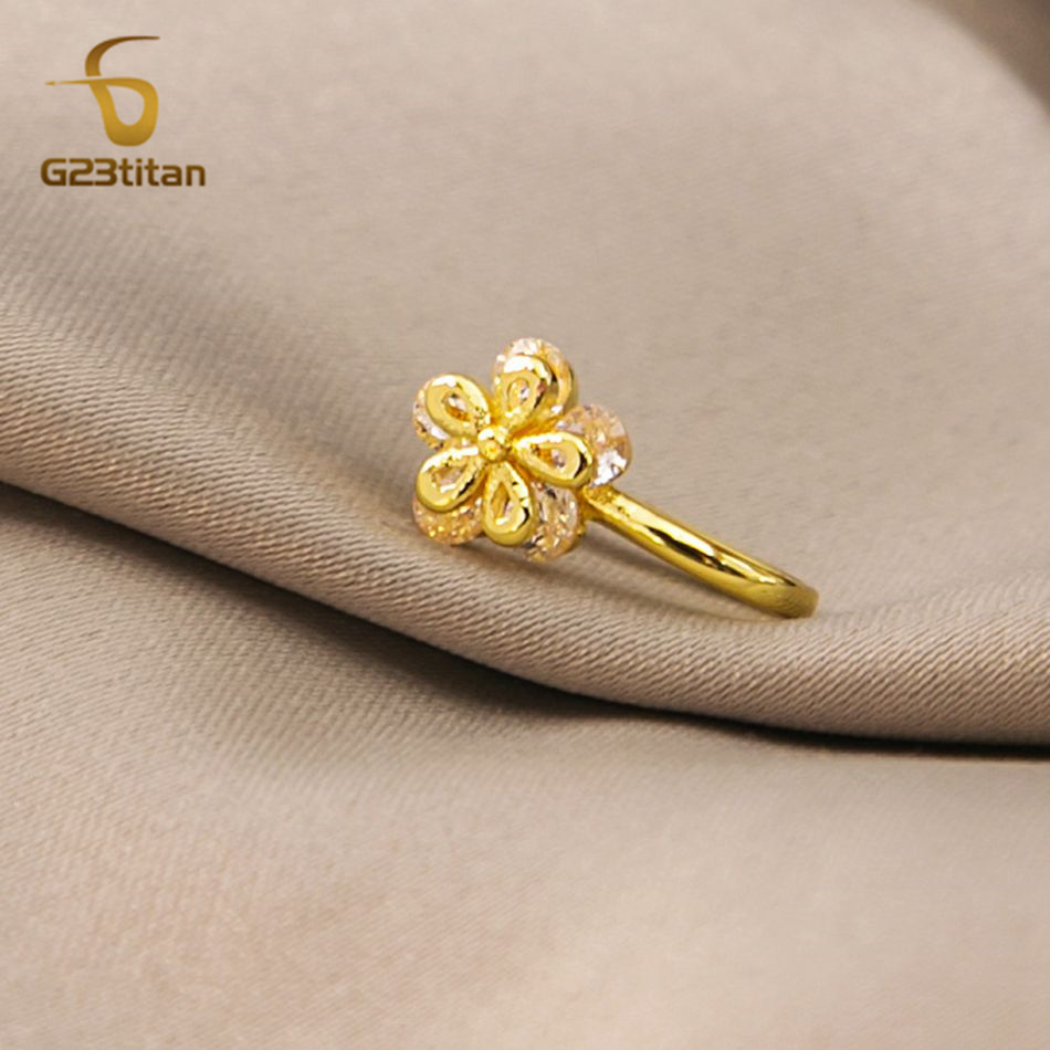 1pc Inlaid Zircon Flower Coppe - Helix Cartilage Ring ulasan dan harga