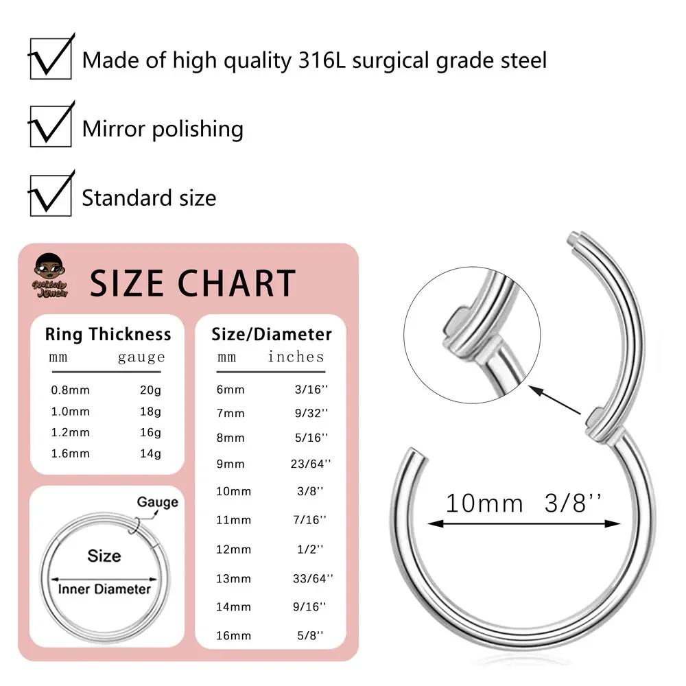 10Pcs 316L Stainless Steel Nos - Body Jewelry Quality ulasan dan harga