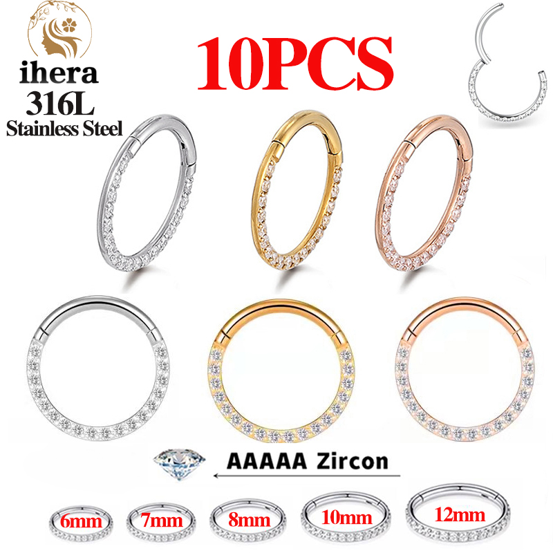 1/10PCS Stainless Steel Nose R - Body Jewelry Nose Ring ulasan dan harga
