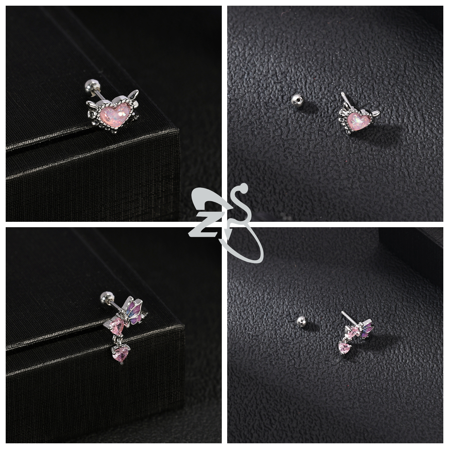 ZS 1 Piece 20G Cute Heart Stud - Conch Earring Hoop ulasan dan harga
