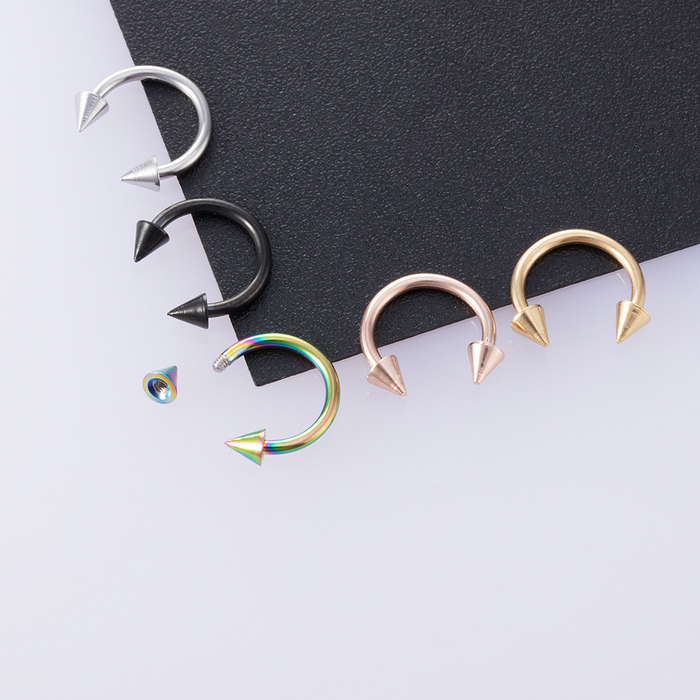 New simple stainless steel C-t - Body Jewelry Metal Types ulasan dan harga