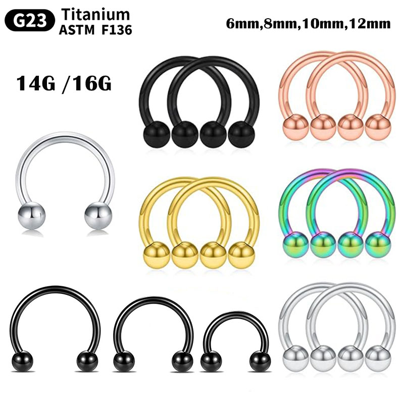 1/5Pcs Titanium Horseshoe Sept - Helix Cartilage Ring ulasan dan harga