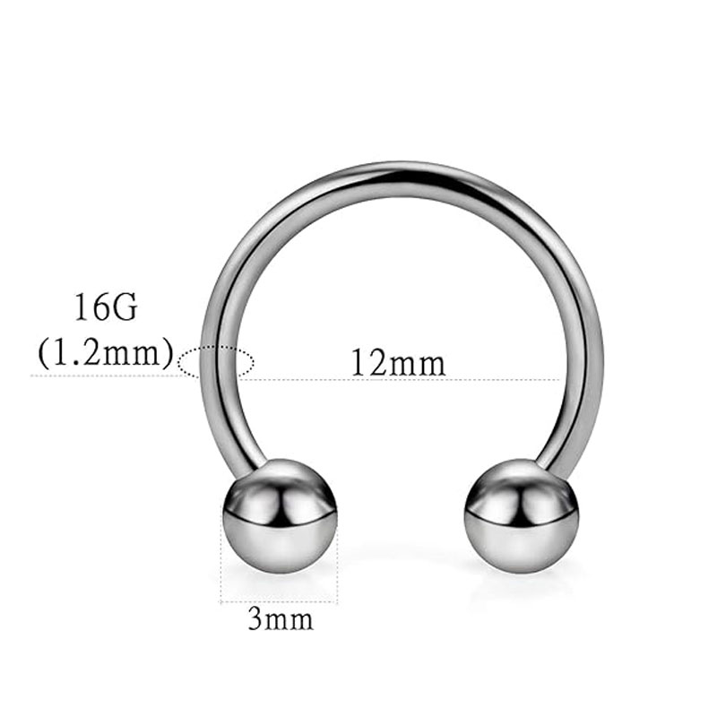 1/5Pcs Titanium Horseshoe Sept - Helix Cartilage Ring ulasan dan harga