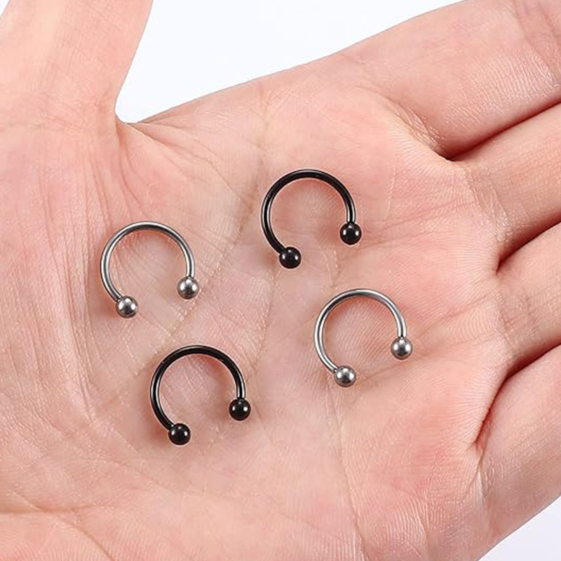 1/5Pcs Titanium Horseshoe Sept - Helix Cartilage Ring ulasan dan harga