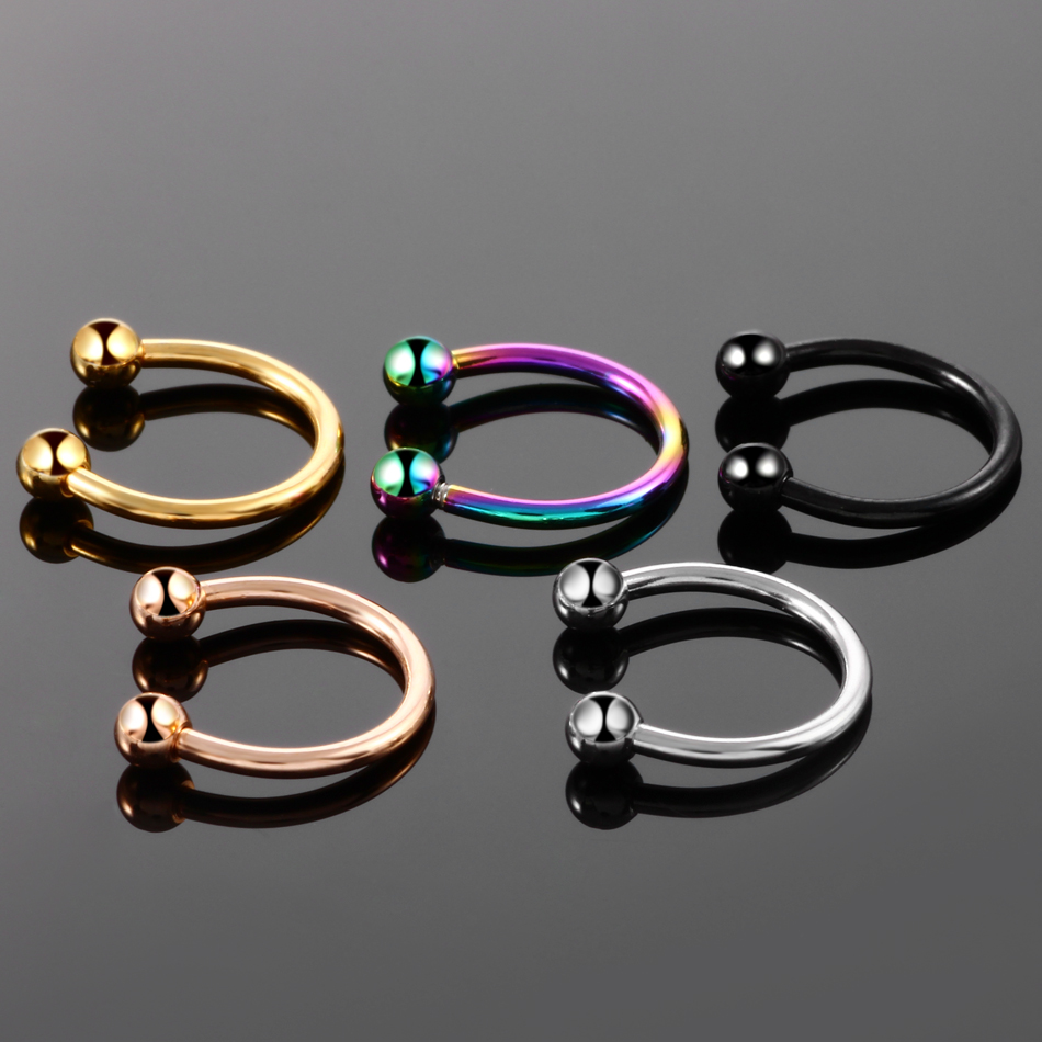 1/5Pcs Titanium Horseshoe Sept - Helix Cartilage Ring ulasan dan harga